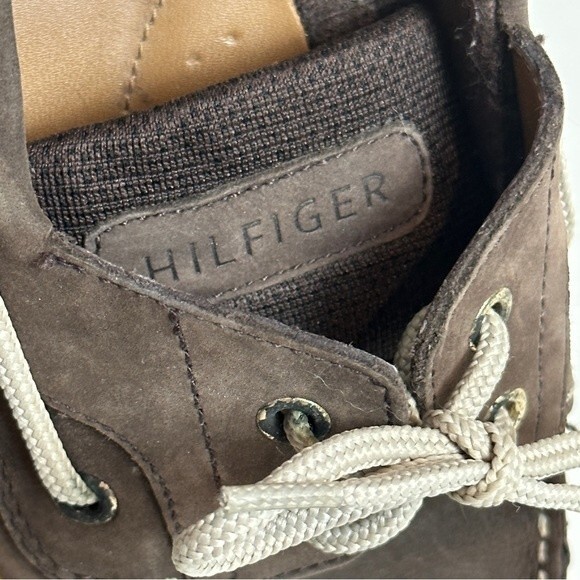 Tommy Hilfiger TW Sassi Brown Leather Boat Shoes 6 - Picture 5 of 10